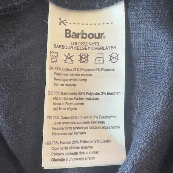 Barbour Kelsey Overlayer Bomber Jacket Size 8 Navy Blue British Preppy Classic - Picture 10 of 14